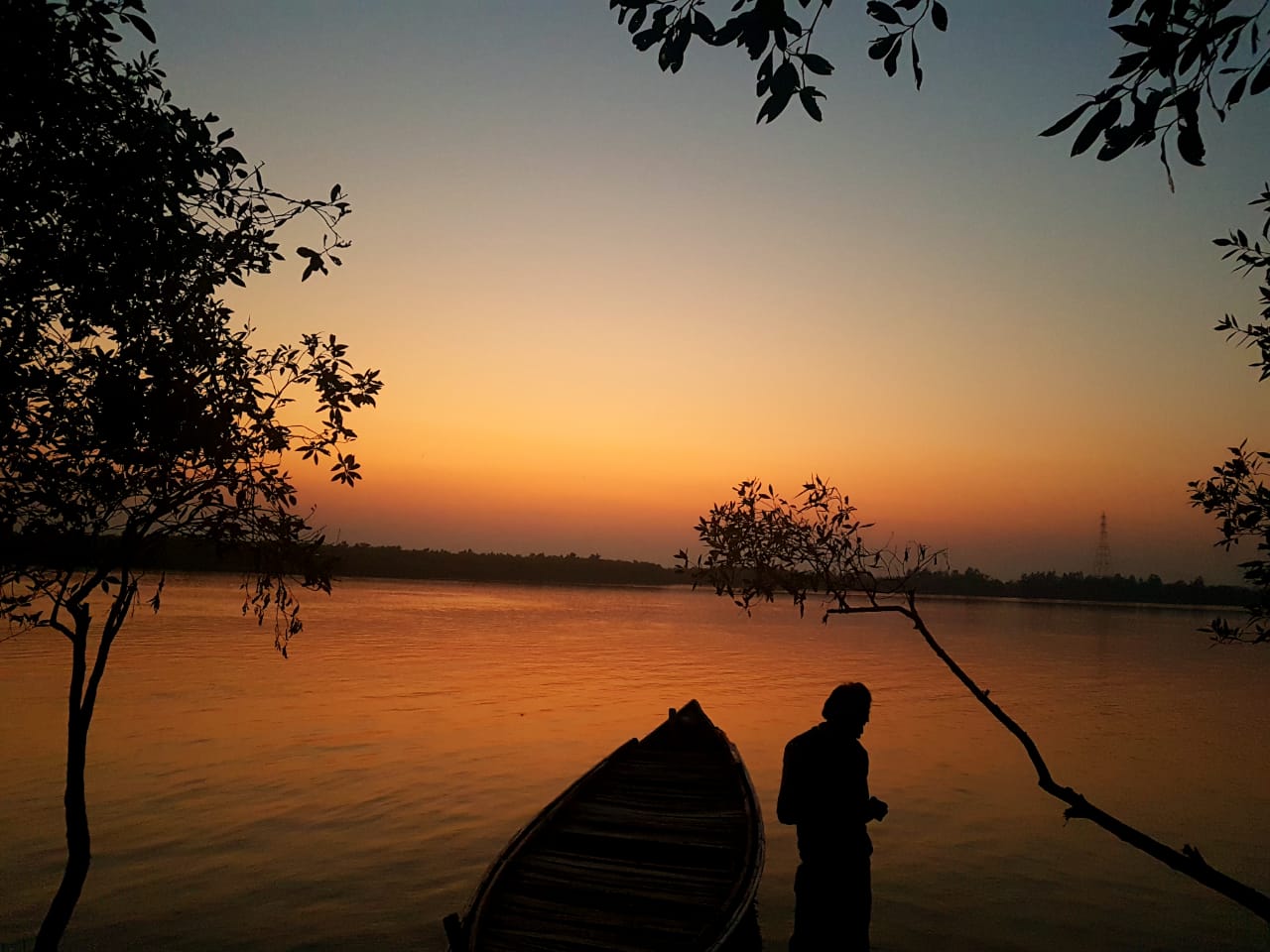 the sunset from our shore